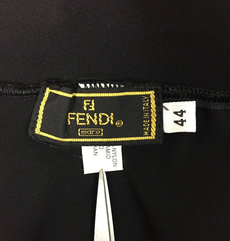 Fendi 1970s Style Plunging Black Swimsuit Bodysuit, 1990s at 1stDibs ...