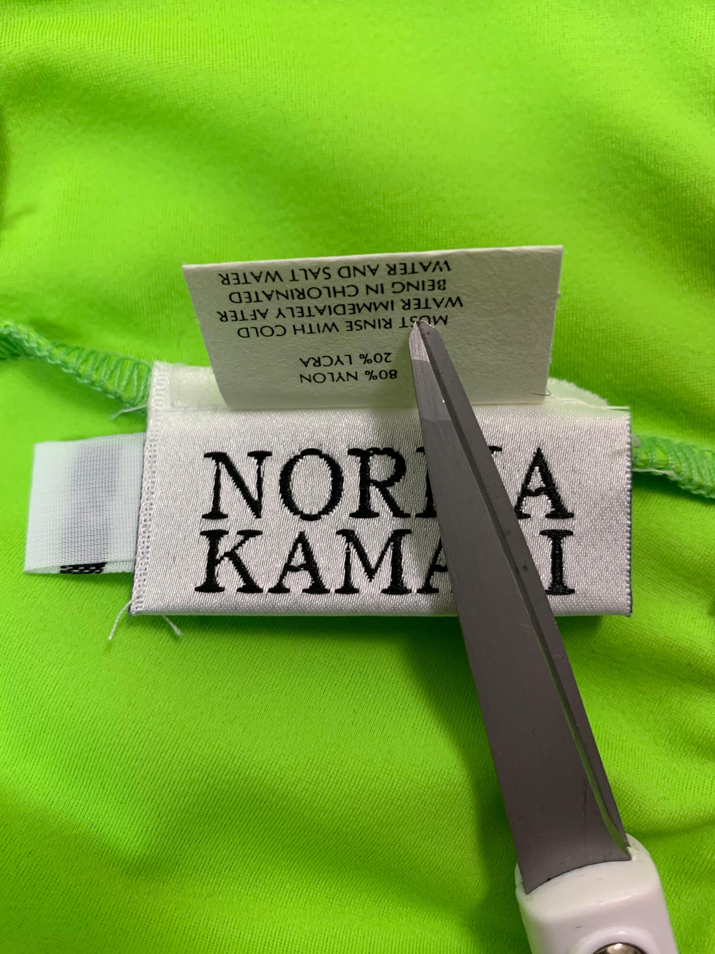 Unworn 1990's Norma Kamali Neon Green Cut-Out Monokini Swimsuit Swimwear In Excellent Condition In Yukon, OK