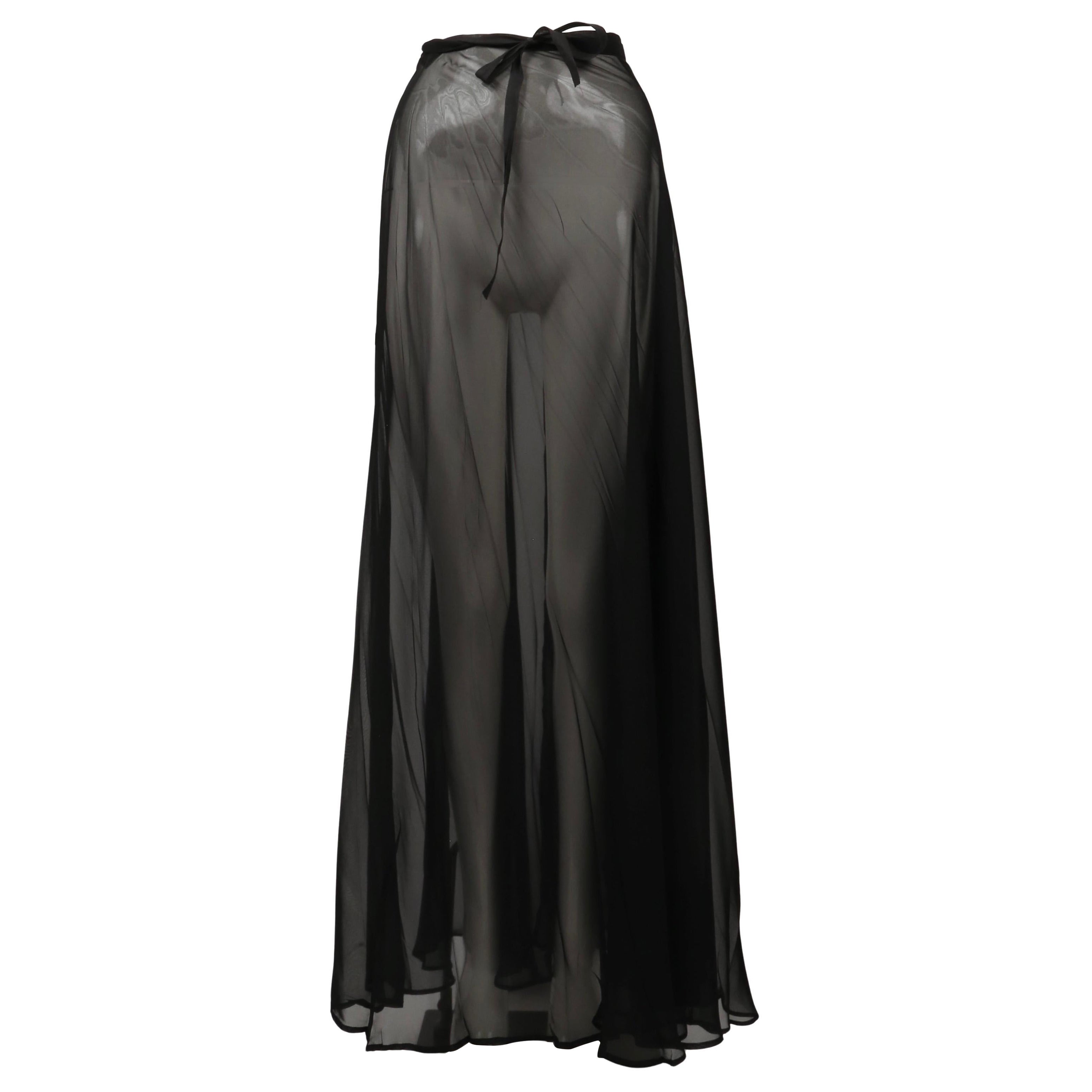 unworn 1999 MARTIN MARGIELA sheer 'crushed' black RUNWAY skirt