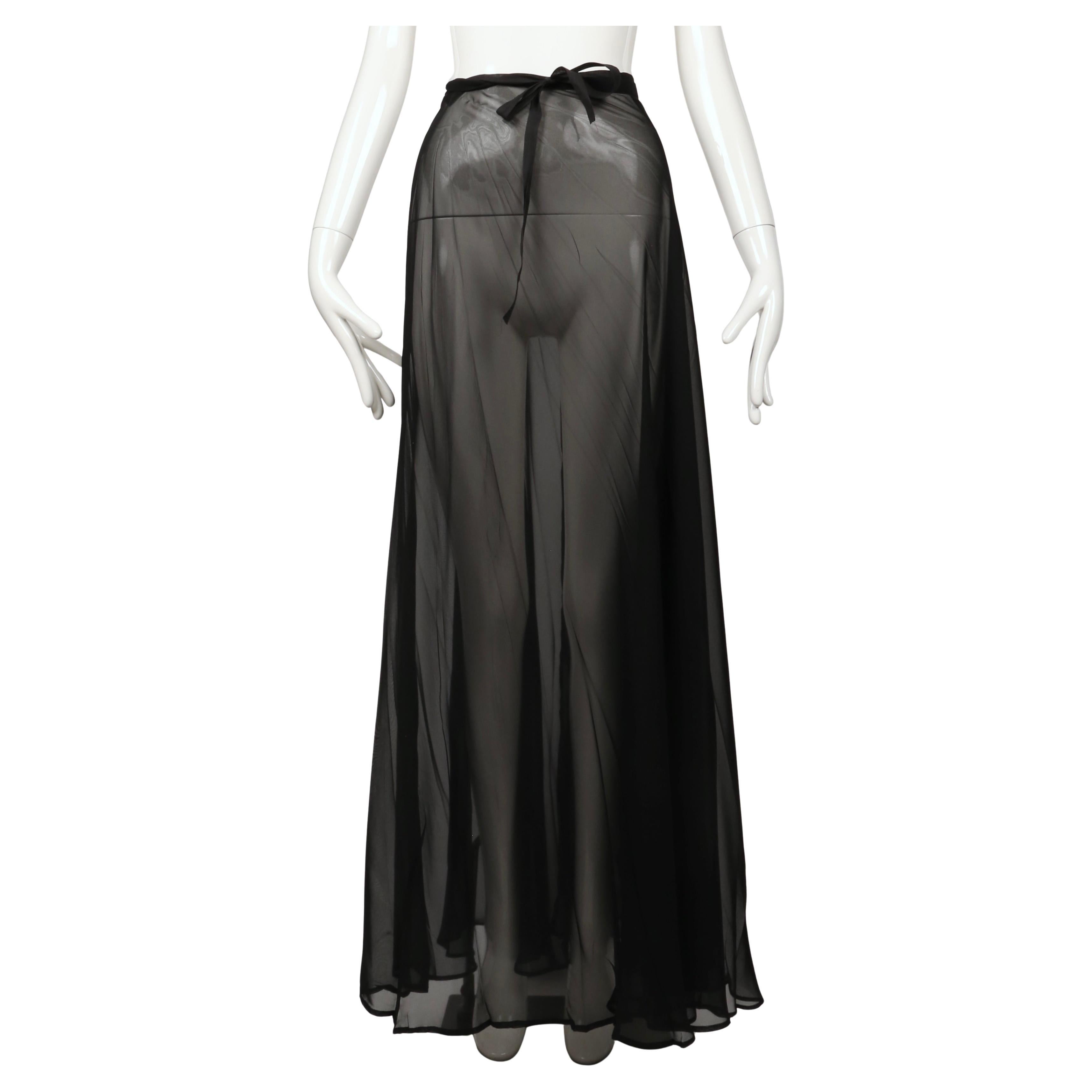 gonna RUNWAY nera "schiacciata" non indossata del 1999 di Martin MARGIELA
