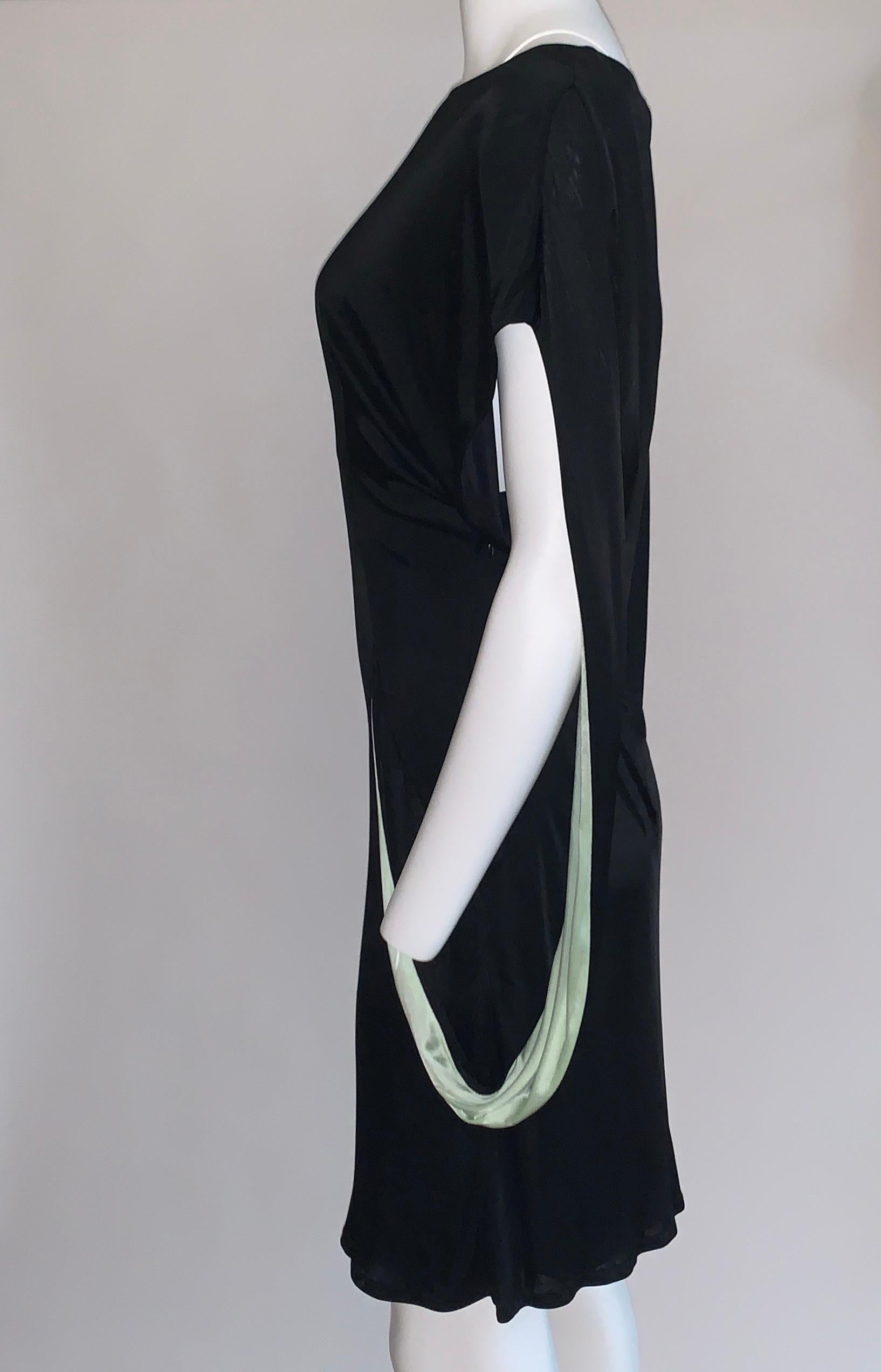 Unworn Alexander Mcqueen 2008 Black Jersey Draped Strap Dress  In New Condition For Sale In San Francisco, CA