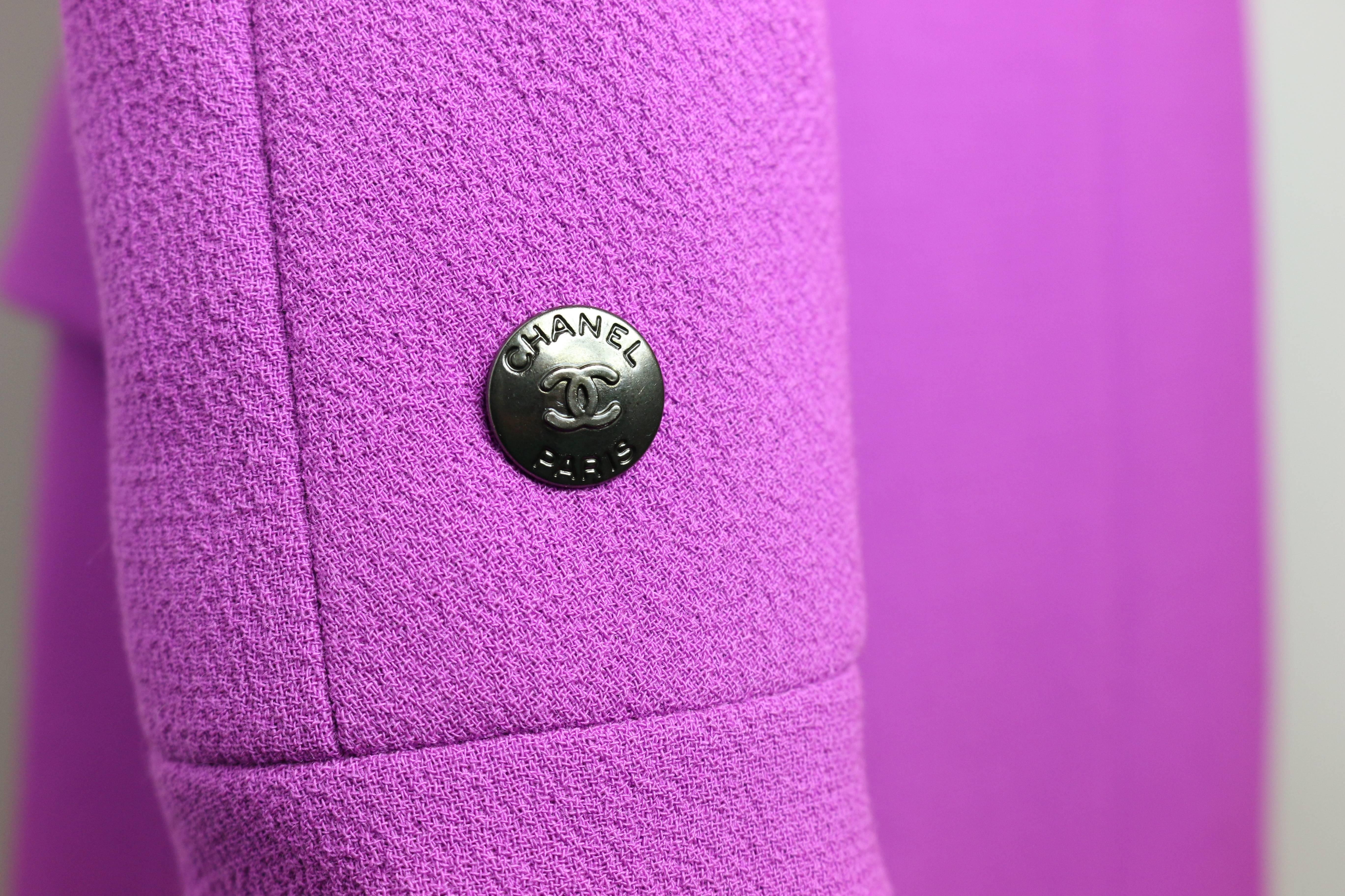 Chaqueta de lana morada Chanel Púrpura en venta