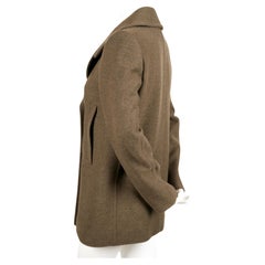 unworn BALMAIN khaki melton wool military coat