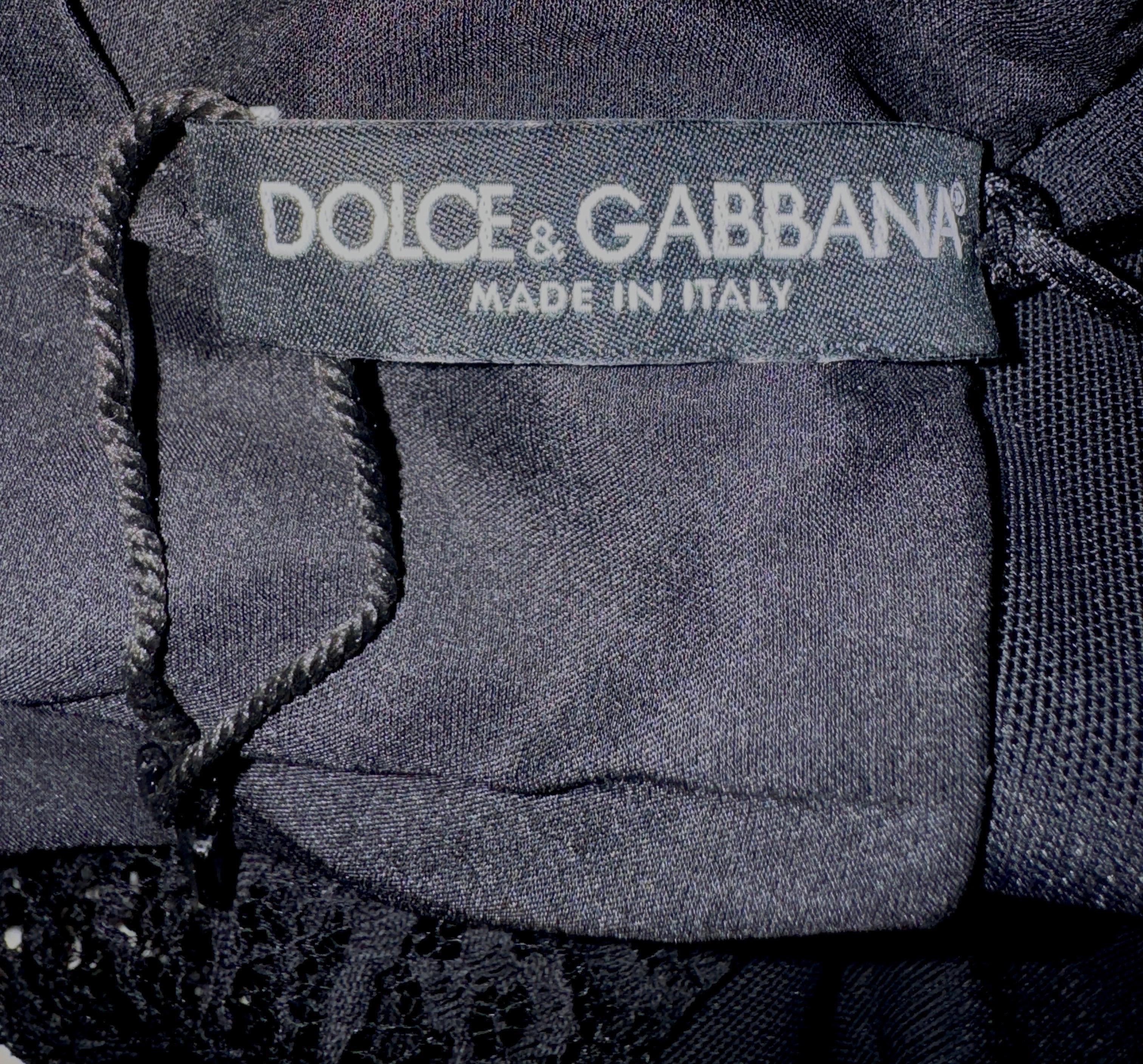 UNWORN Black Dolce & Gabbana Strapless Corset Lace Dress M For Sale 6