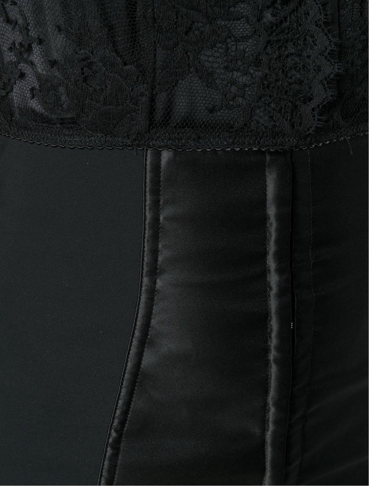 UNWORN Black Dolce & Gabbana Strapless Corset Lace Dress M For Sale 5