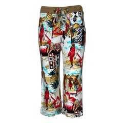 UNWORN Blumarine Africa Print Cropped Capri Pants Trousers 40