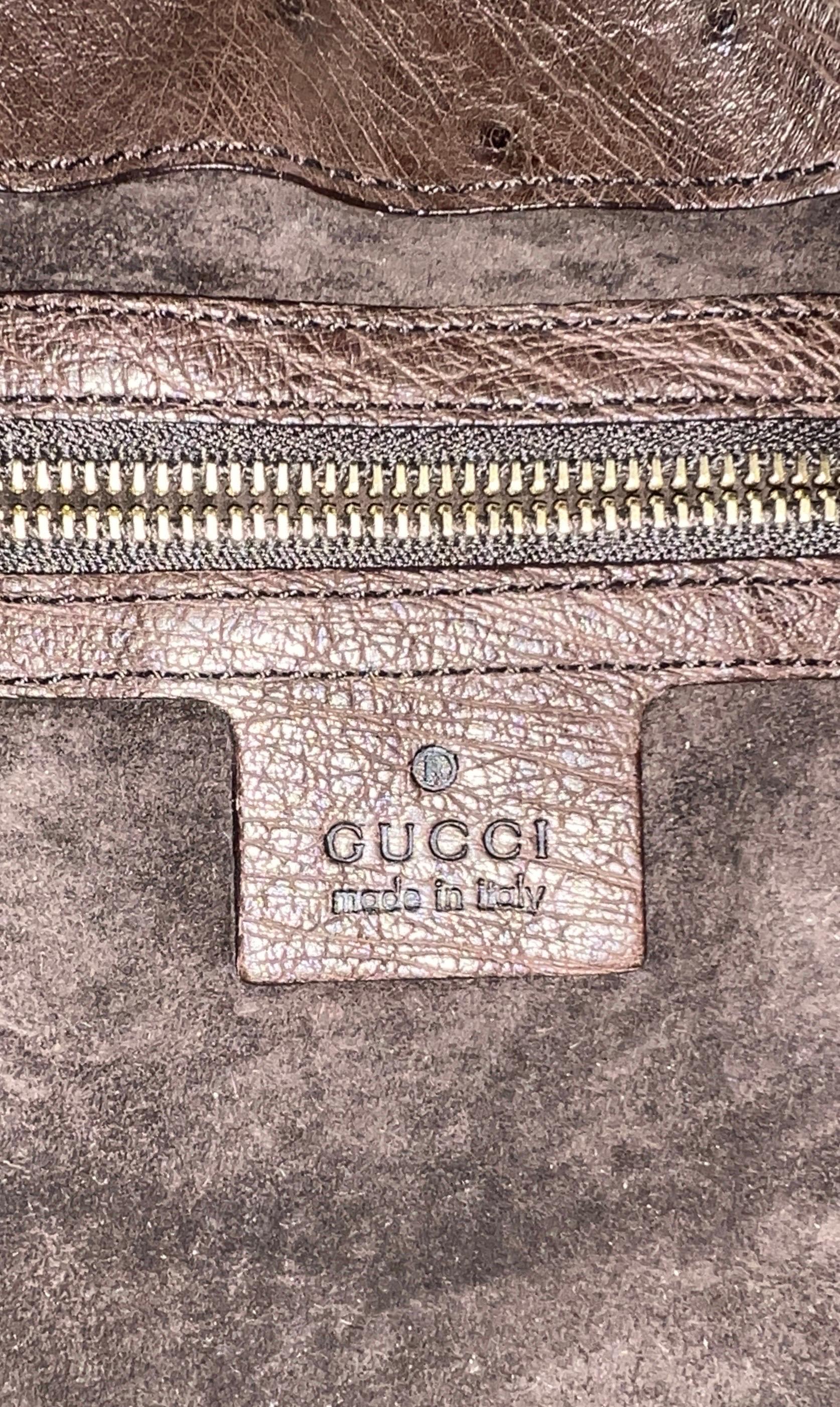 UNWORN Brown Gucci Strauß Bambus Detail Umhängetasche - Full Set im Angebot 8
