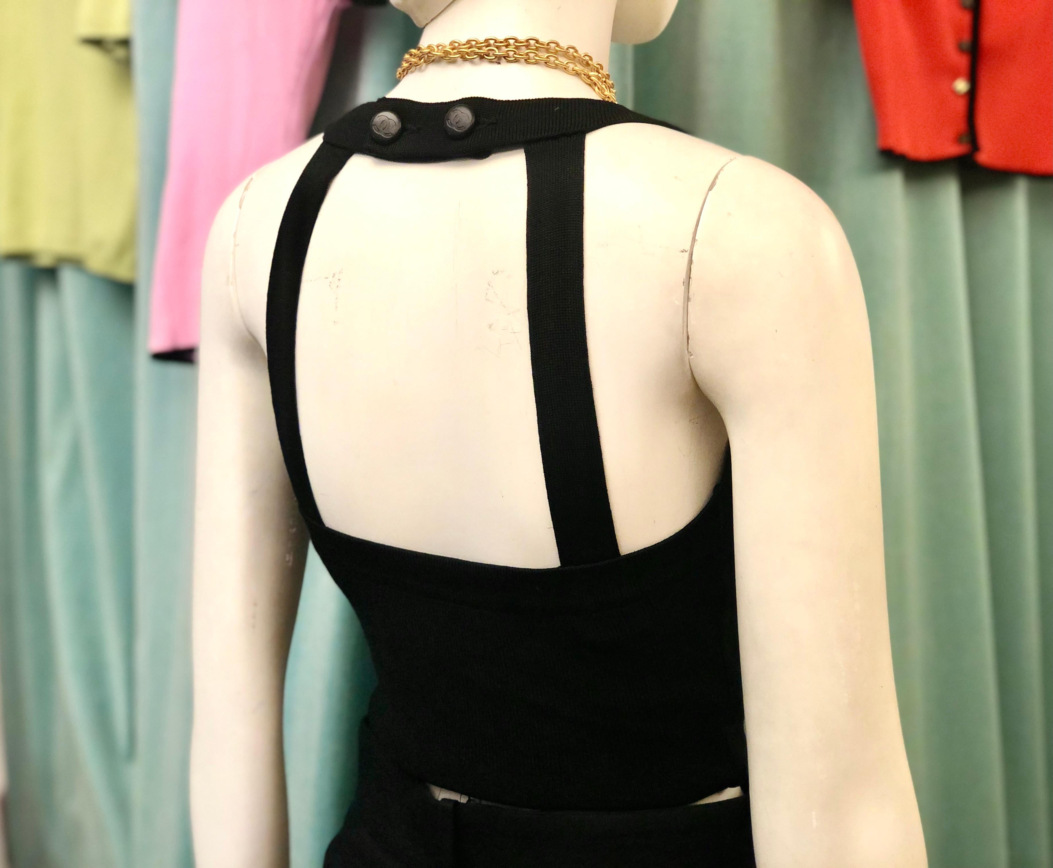Black Unworn Chanel black cc tank top For Sale