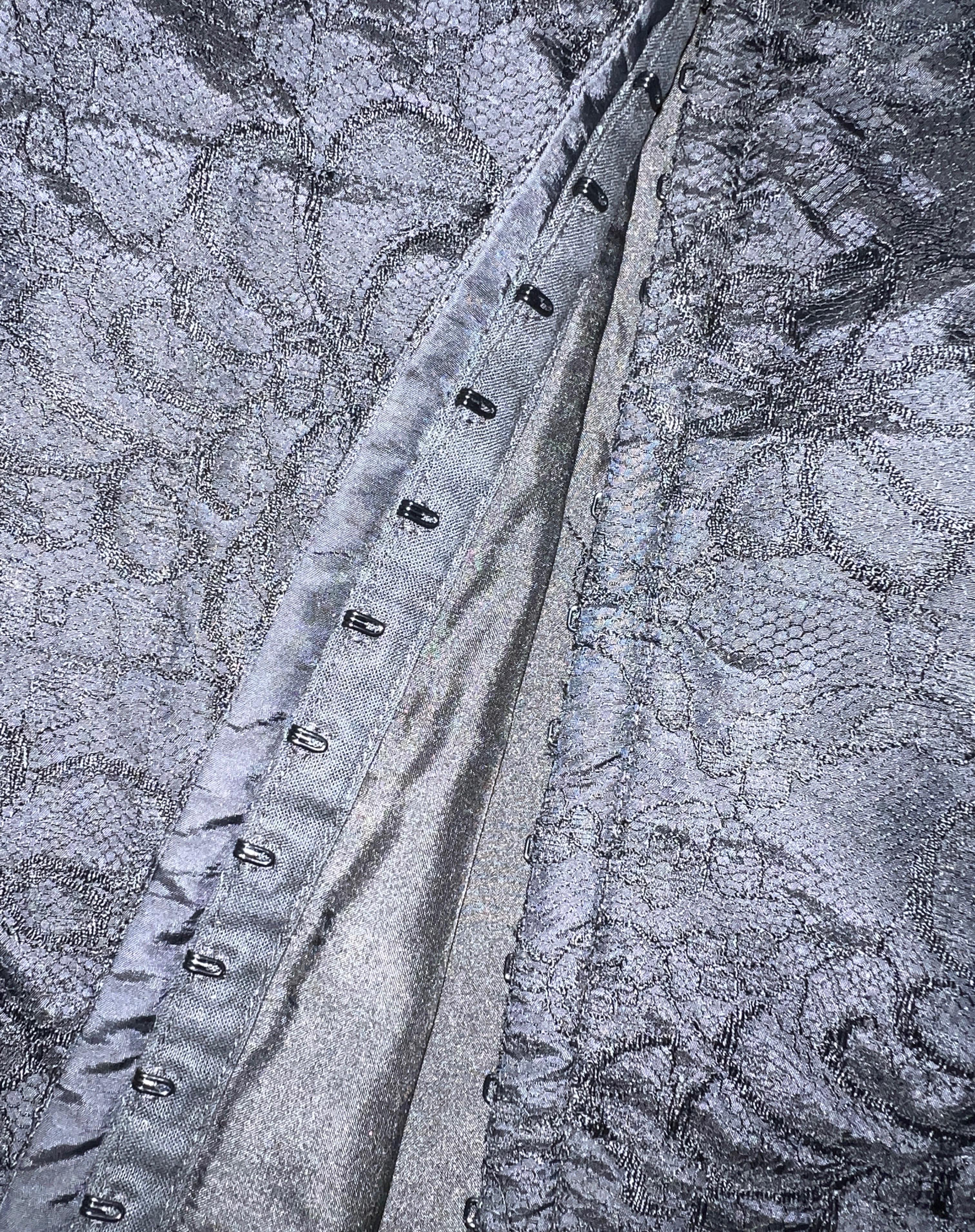 UNWORN Chanel Black Lace & Silk Evening Jacket Blazer with Drawstring Detail 38 For Sale 4