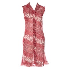 UNWORN Chanel Floral Camellia CC Logo Print Dress with Ruffle Details 40