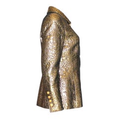 UNWORN Chanel FW 1996 Iconic Gold Metallic 3D Structured Jacket Blazer  40