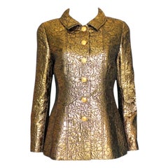 UNWORN Chanel FW 1996 Iconic Golden Metallic 3D Structured Jacket Blazer  40