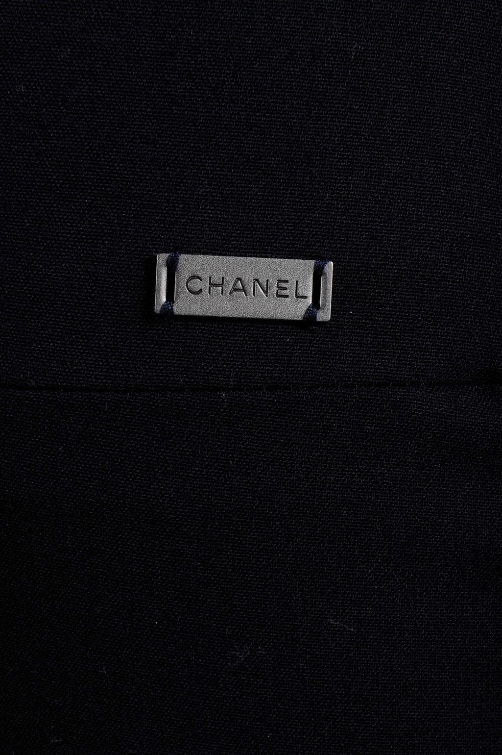 Black Unworn Chanel Identification Wool Romper Playsuit, Cruise 2000