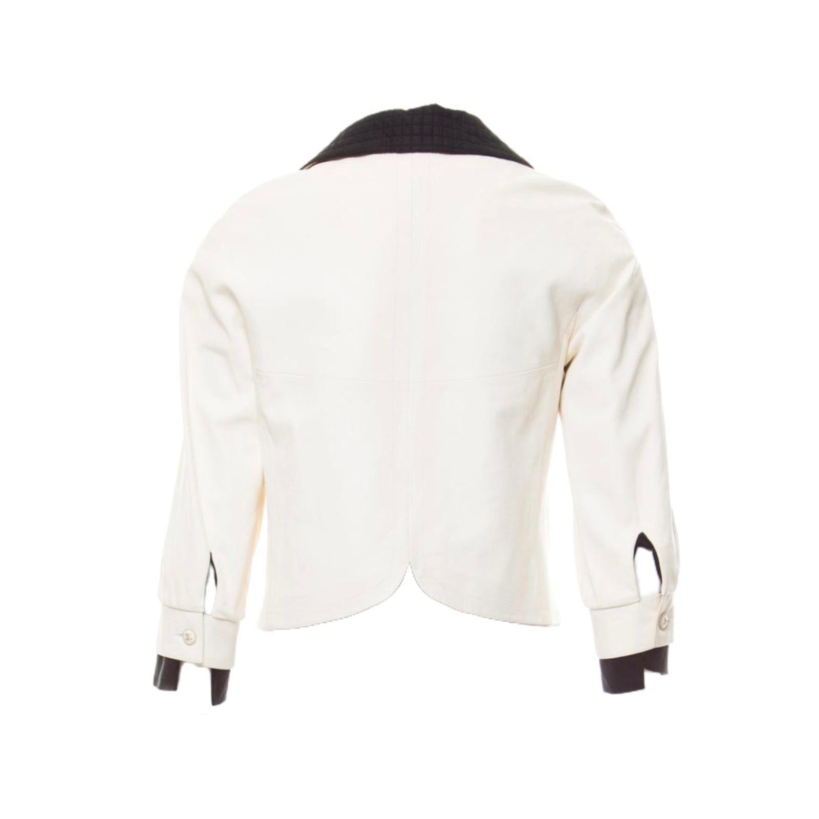 White UNWORN Chanel Ivory Finest Lambskin Leather Jacket Blazer