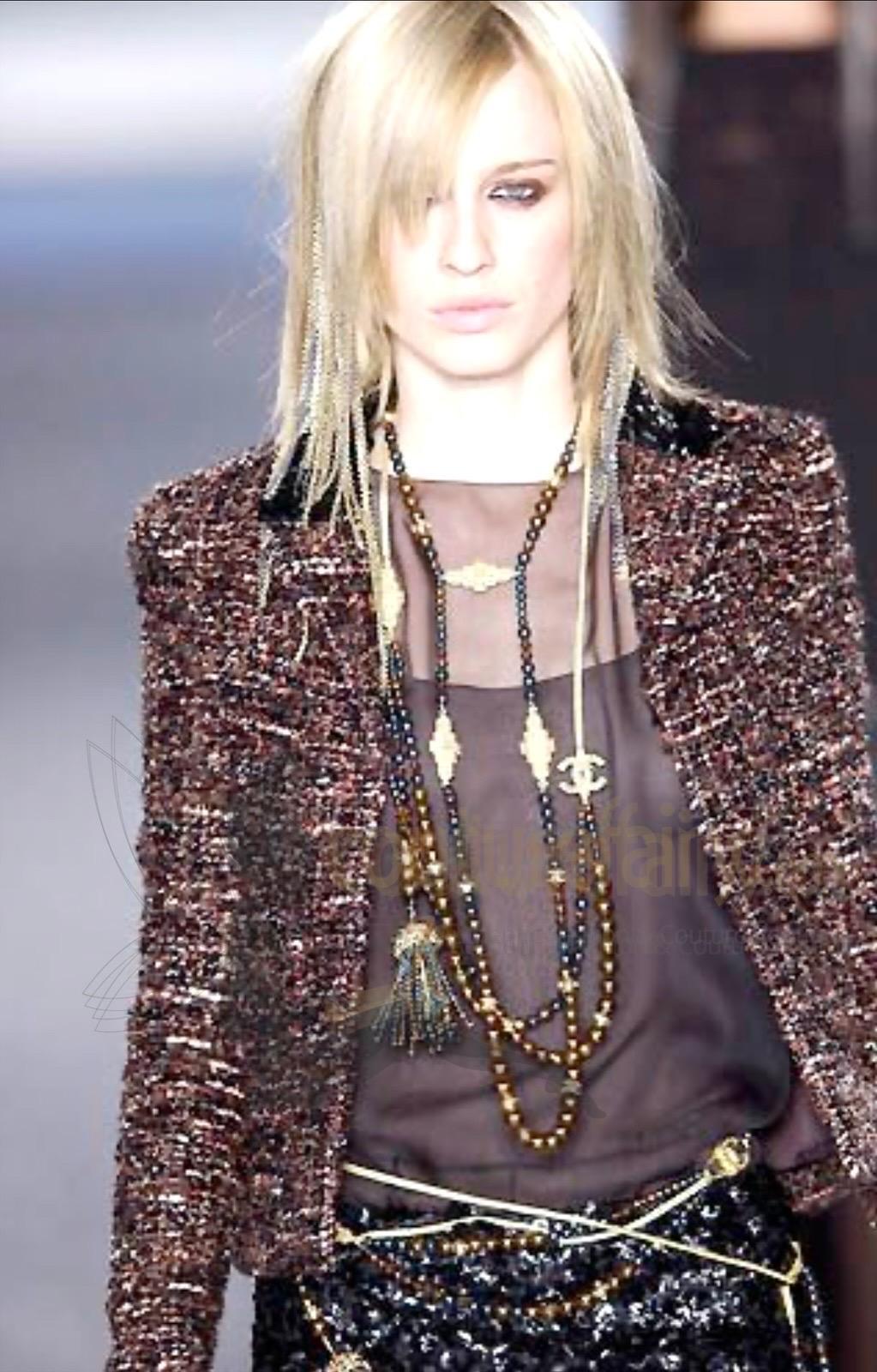 UNWORN Chanel Metallic Fantasy Tweed Jacke Blazer mit Paillettenbesatz mit Paillettenbesatz 44 im Angebot 5