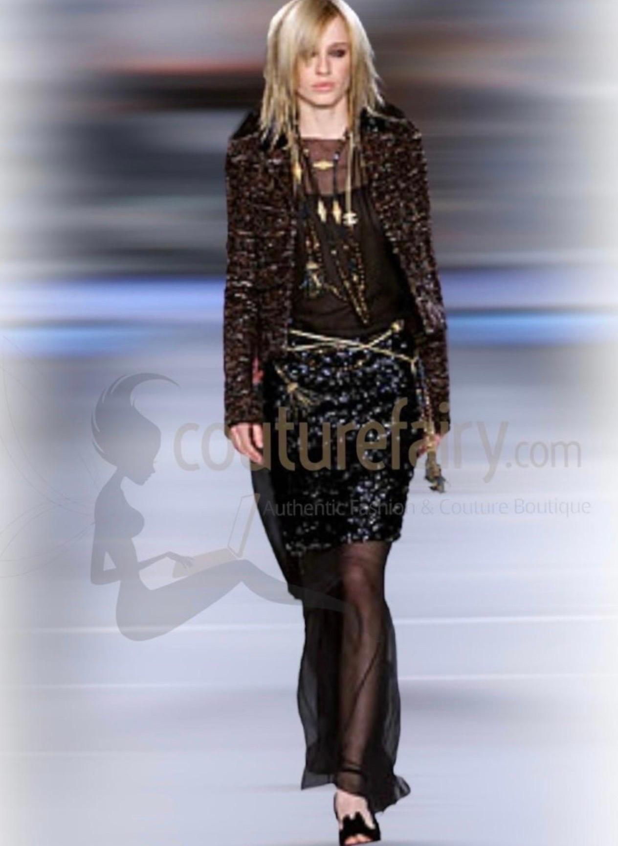 UNWORN Chanel Metallic Fantasy Tweed Jacke Blazer mit Paillettenbesatz mit Paillettenbesatz 44 im Angebot 7