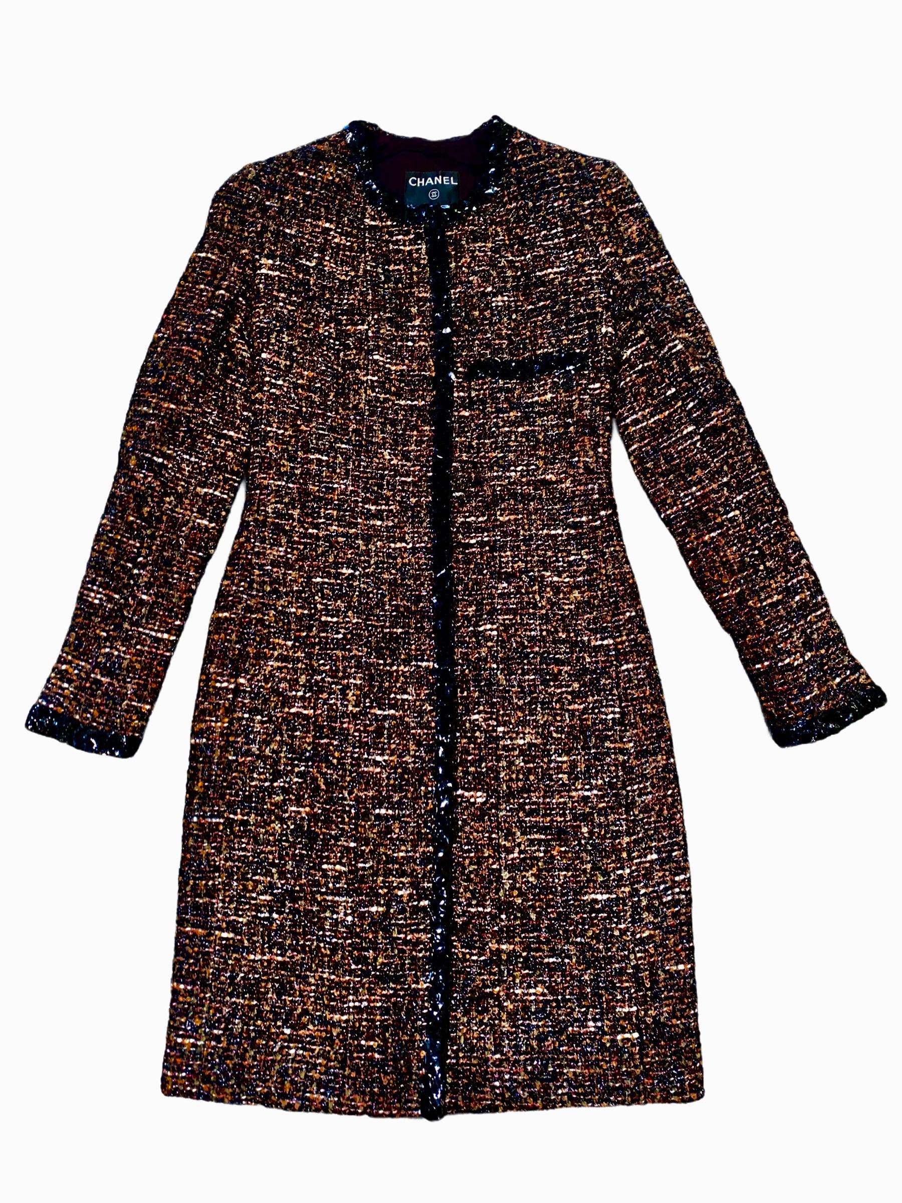 UNWORN Chanel Metallic Lesage Fantasy Tweed Sequin Trimmed Coat  9