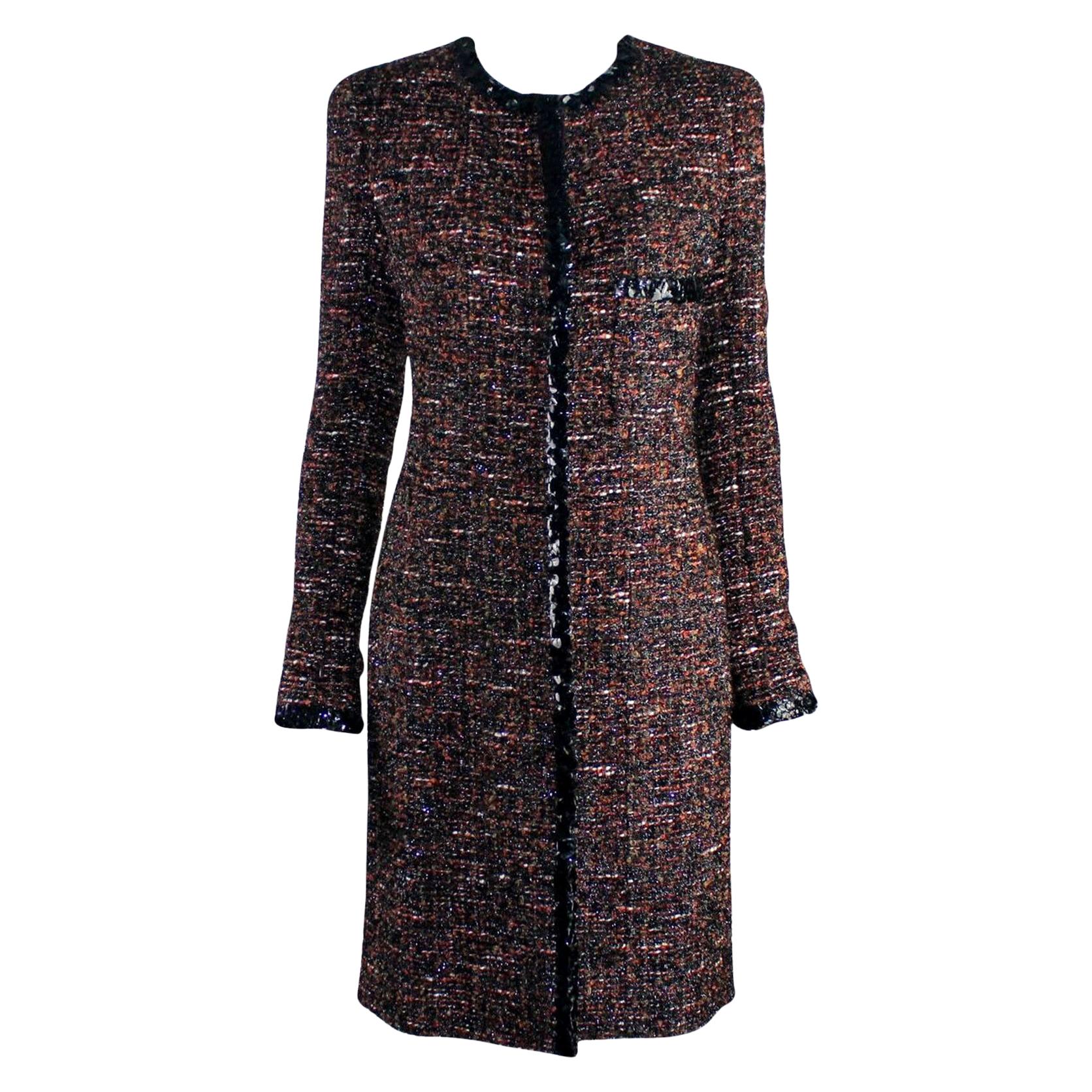 UNWORN Chanel Metallic Lesage Fantasy Tweed Sequin Trimmed Coat 