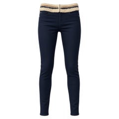 UNWORN Chanel Pre-Fall Metiers d'Art 2013 Denim Jeans Pants Knitted Waistband 42