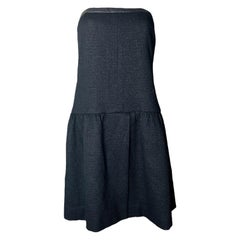Robe corset Chanel sans bretelles en tweed et cuir 38