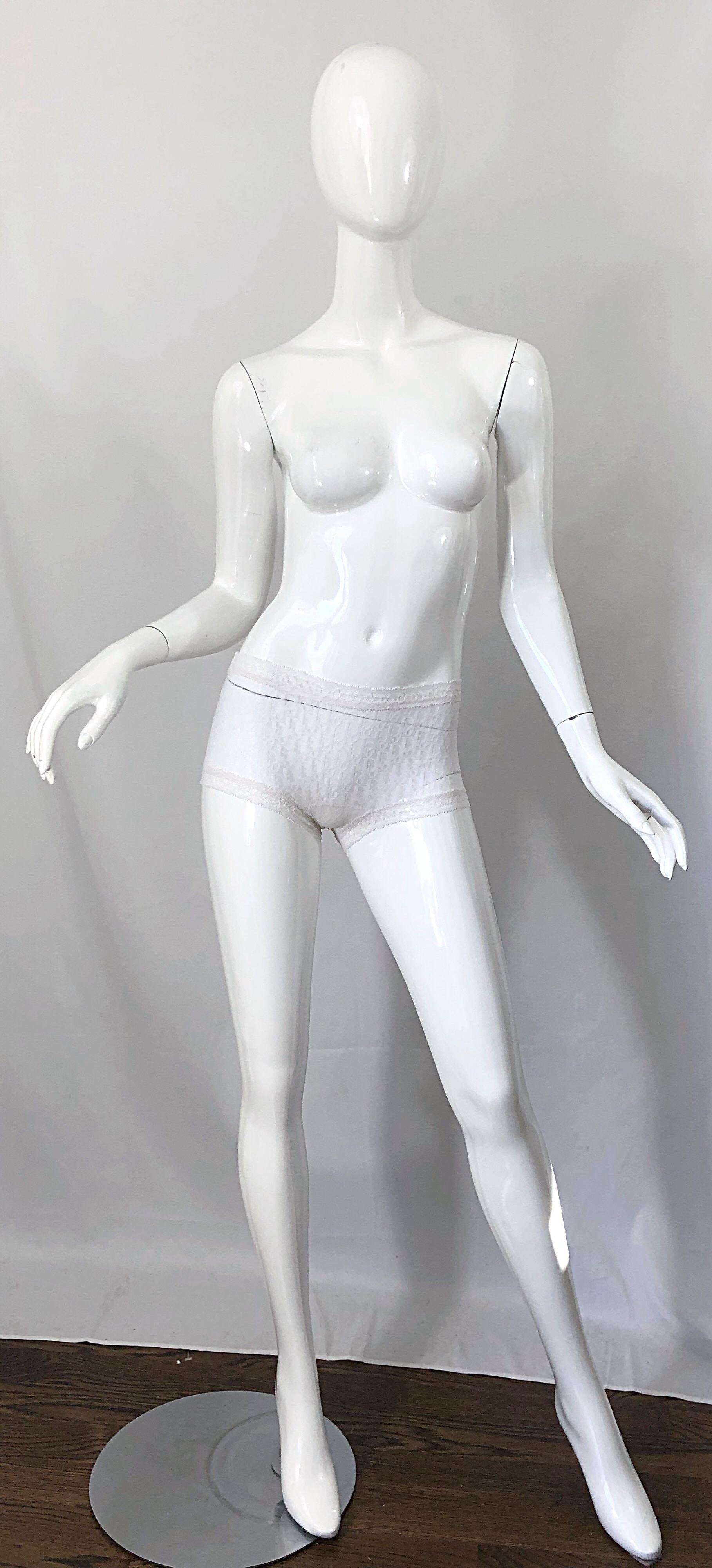 Unworn Christian Dior 1990s Logo White Sheer Low Rise Vintage Hot Pants Shorts 4