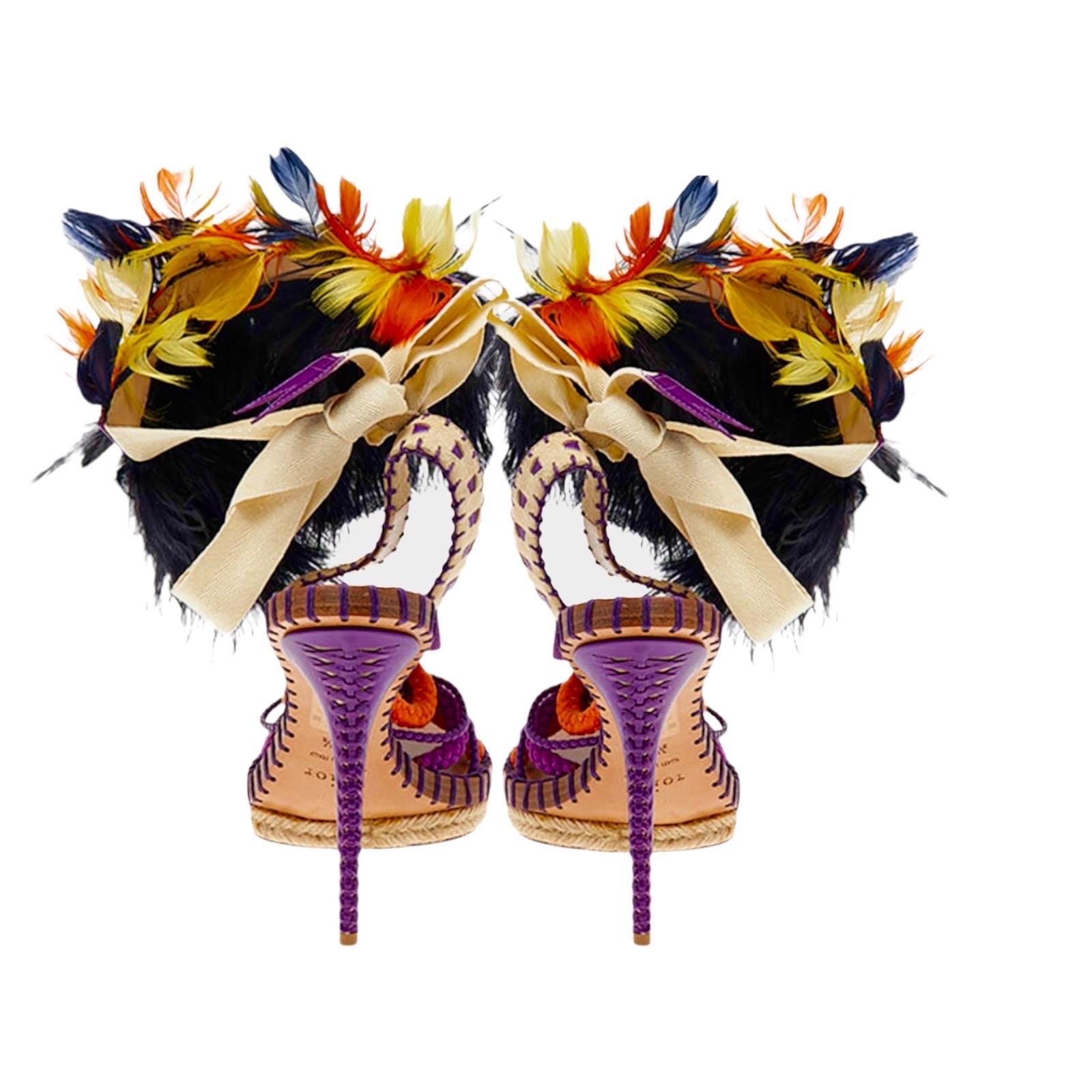 Sandales à talons hauts uniques Christian Dior John Galliano Exotic Show défilé, jamais portées 1