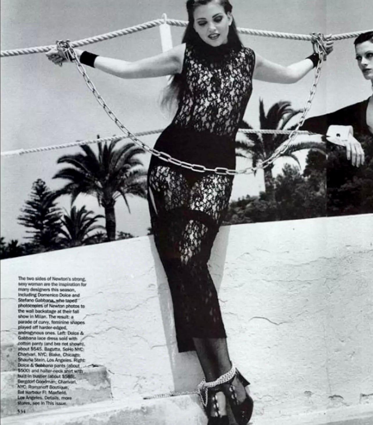 UNWORN Dolce & Gabbana 1990 Black 3D Crochet Knit Evening Gown Maxi Dress 40 en vente 5