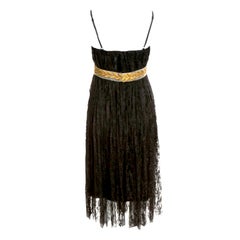 UNWORN Dolce & Gabbana 2006 Black Corset French Lace Evening Cocktail Dress 44