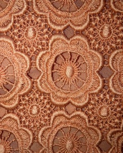 UNWORN Dolce & Gabbana Coral Eyelet Shift Dress with Jeweled Button Details 38