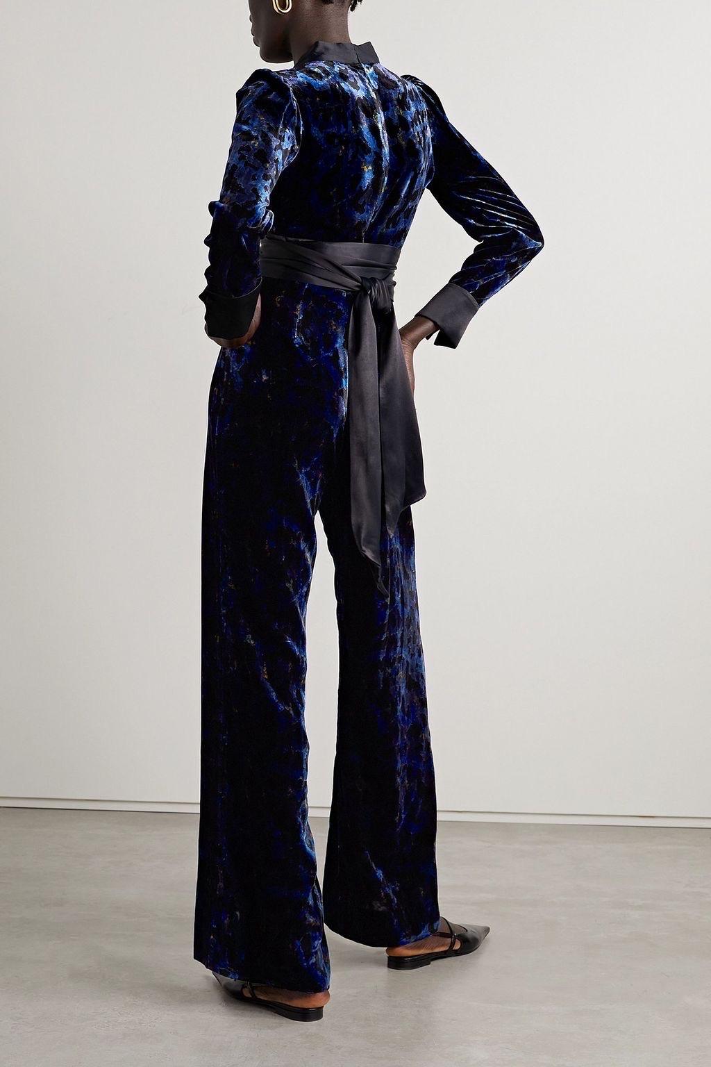 UNWORN DVF Diane von Furstenberg Velvet Jumpsuit Overall Size 0 For Sale 1