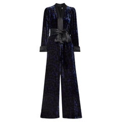 UNWORN DVF Diane von Furstenberg Velvet Jumpsuit Overall Size 0