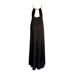 UNWORN Emilio Pucci Black Embelllished Silk Pleated Evening Maxi Dress Gown 40