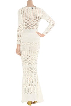UNWORN Emilio Pucci Peter Dundas 2011 Crochet Knit Maxi Dress Bridal Wedding 42