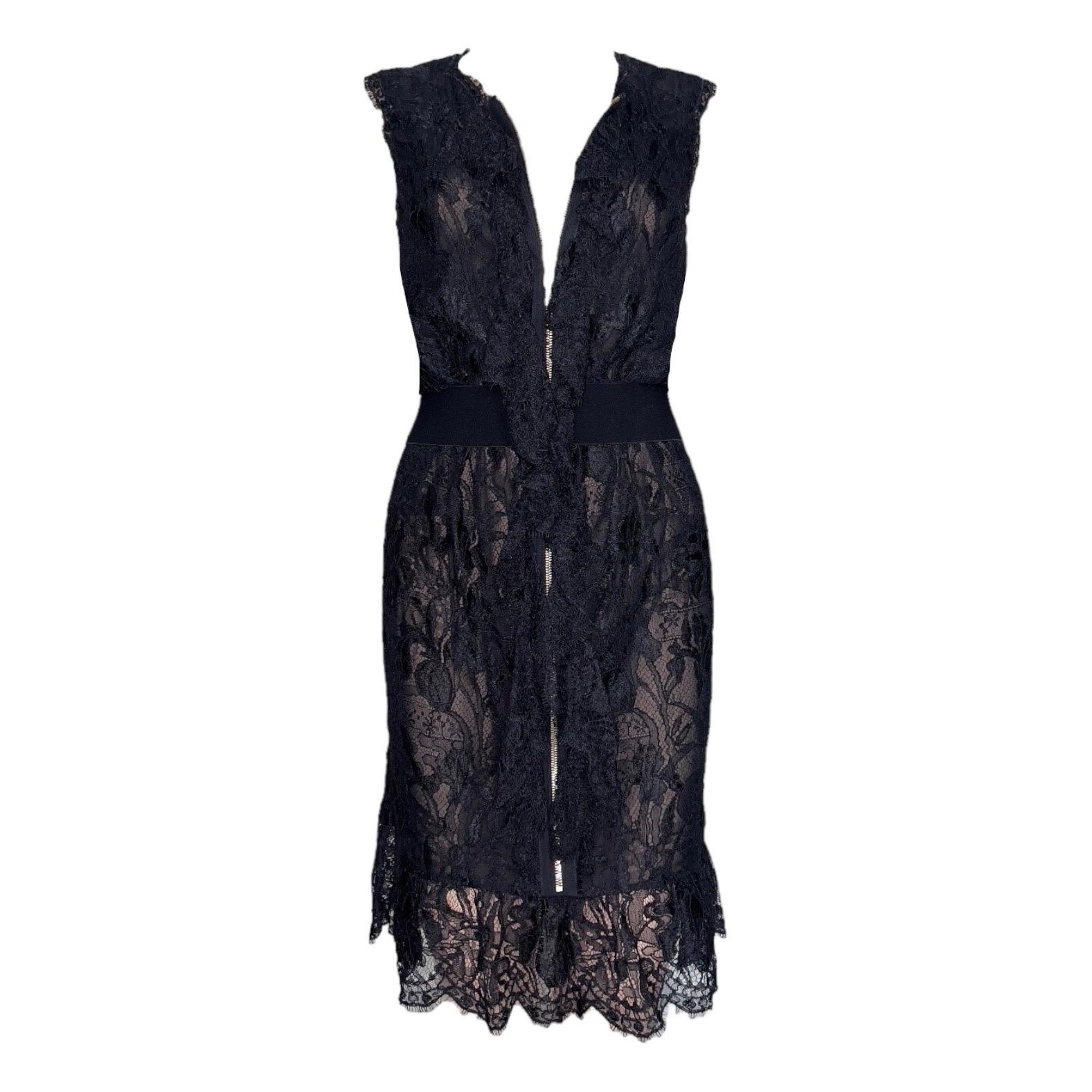 Stunning Emilio Pucci dress
Designed by Peter Dundas
Black lace
Adjustable décolleté 
Zipper Detail
Finest French lace
Scalloped hem
Lined with finest stretch silk
Made In Italy
Dry Clean Only
Retails for 3549$
Size IT 42
Unworn