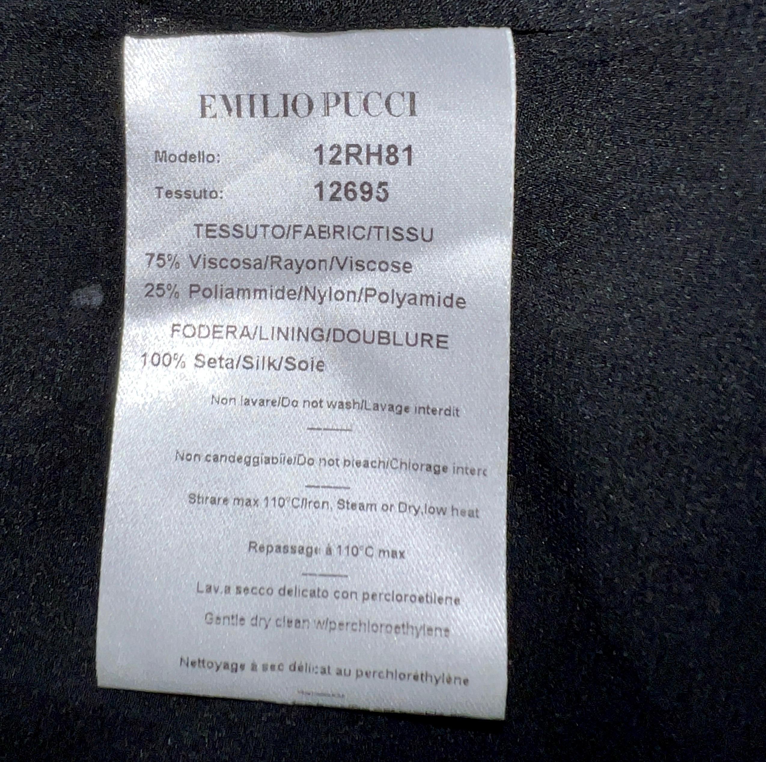 UNWORN Emilio Pucci by Peter Dundas Black Lace Mirror Lace Up Dress 38 For Sale 4