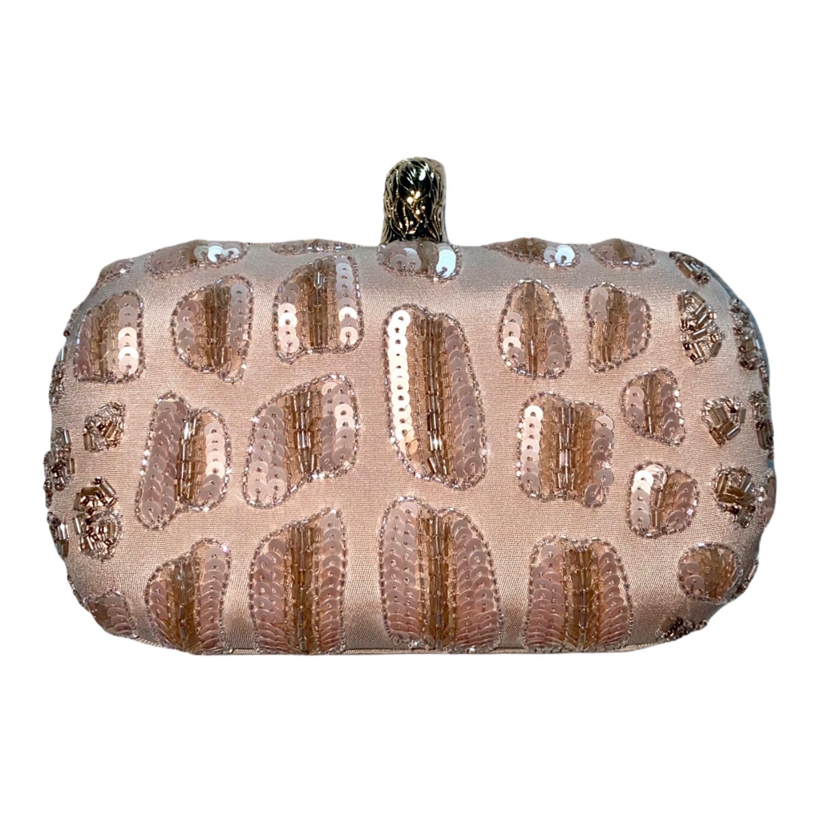Brown NEW Emilio Pucci by Peter Dundas Embellished Sequin Eagle Head Clutch Bag For Sale