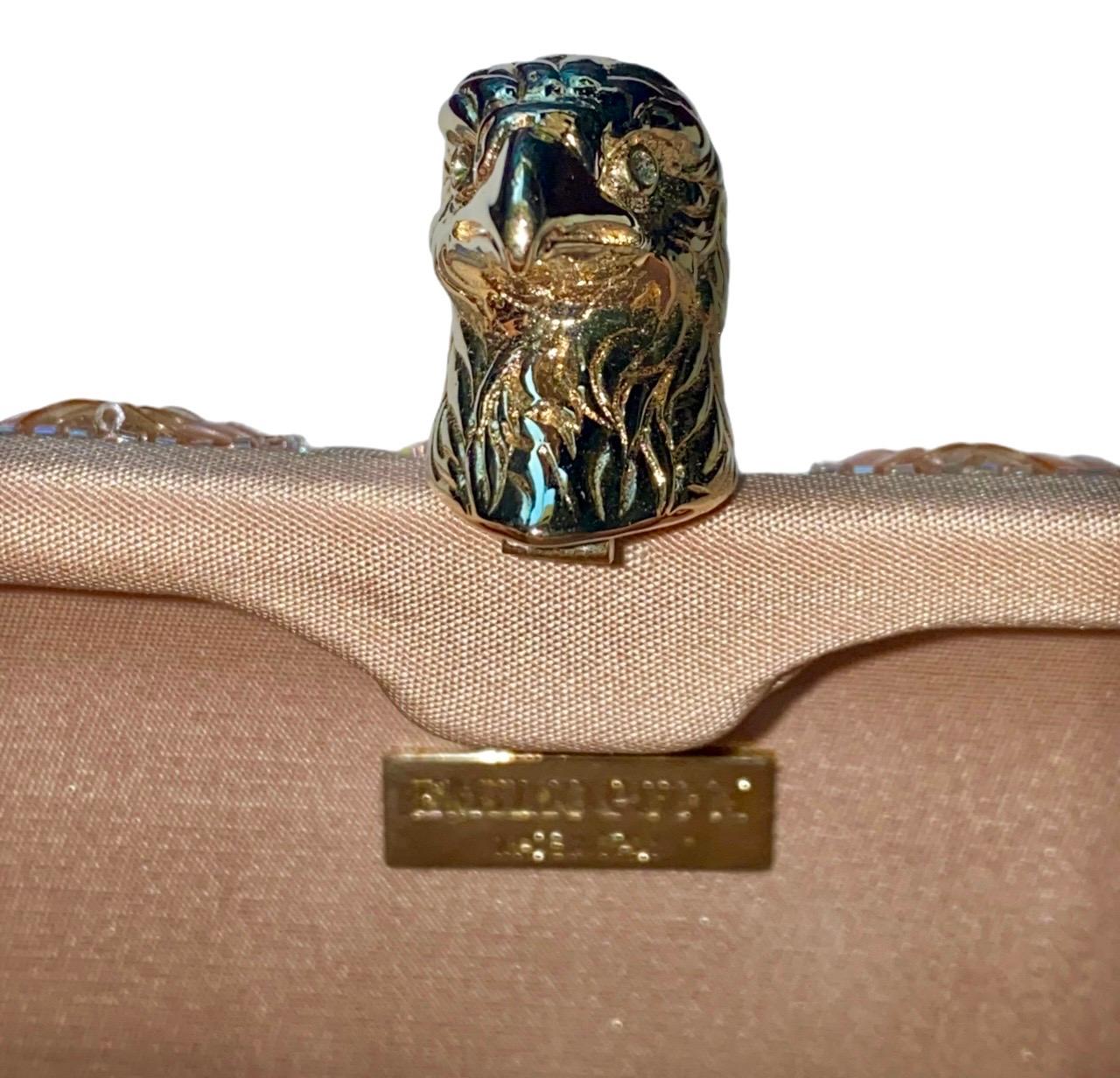 NEW Emilio Pucci by Peter Dundas Embellished Sequin Eagle Head Clutch Bag For Sale 1