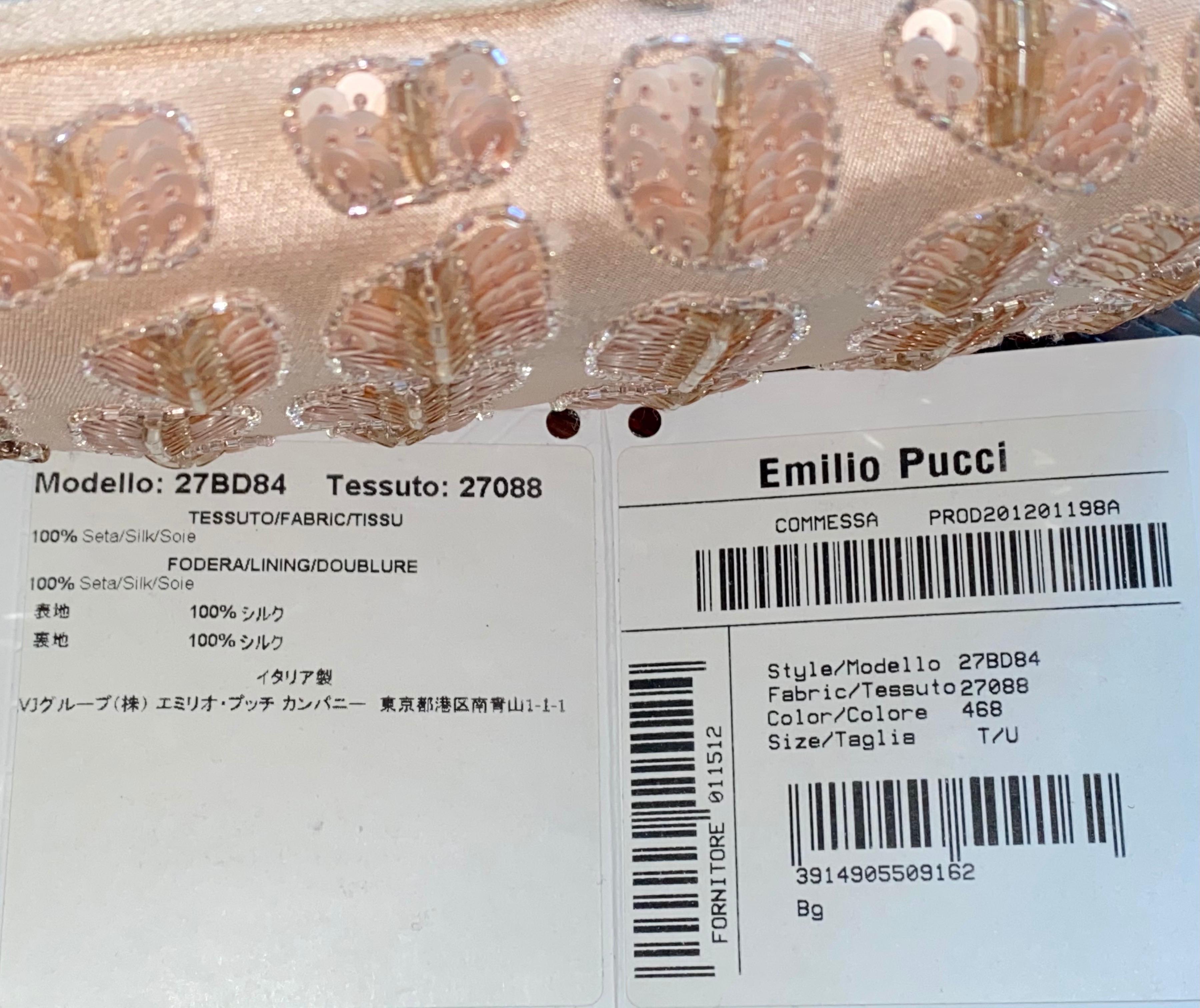 Emilio Pucci par Peter Dundas - Pochette embellie de sequins en forme de tête d'aigle, non portée en vente 4