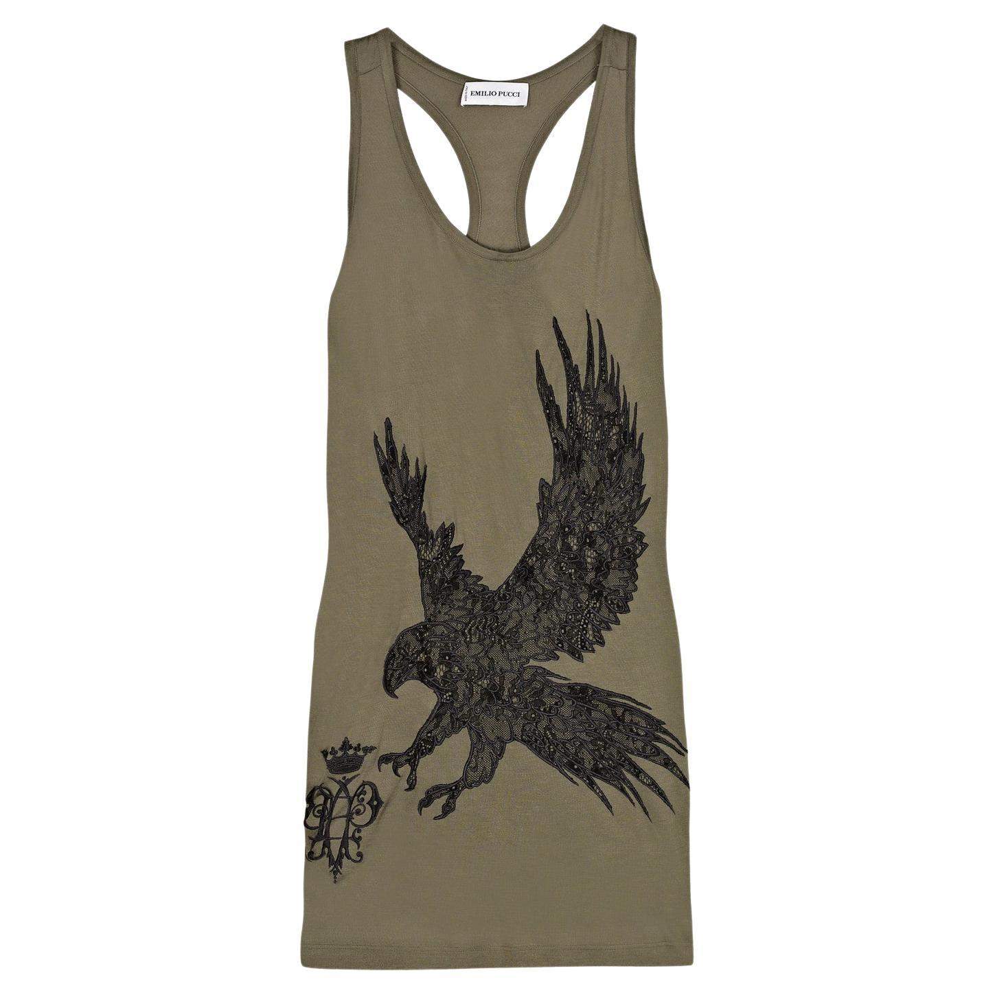 UNWORN Emilio Pucci by Peter Dundas Embroidered Eagle Dress Tunic 40