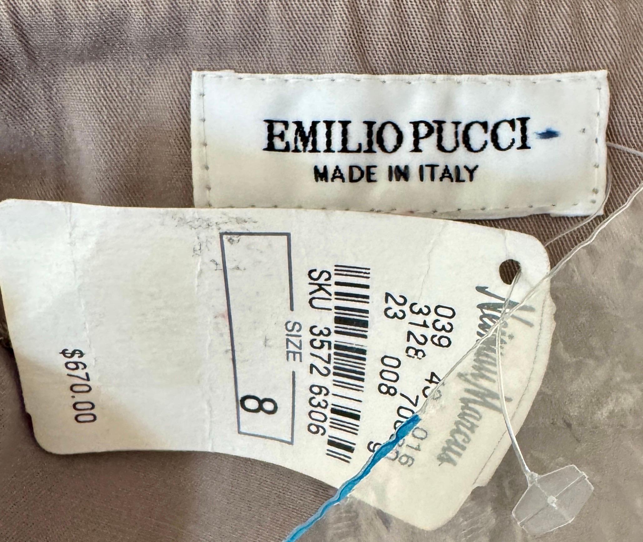SIN VENDER Emilio Pucci Pantalones de algodón elástico de negocios con clase Pantalones 42 en venta 5