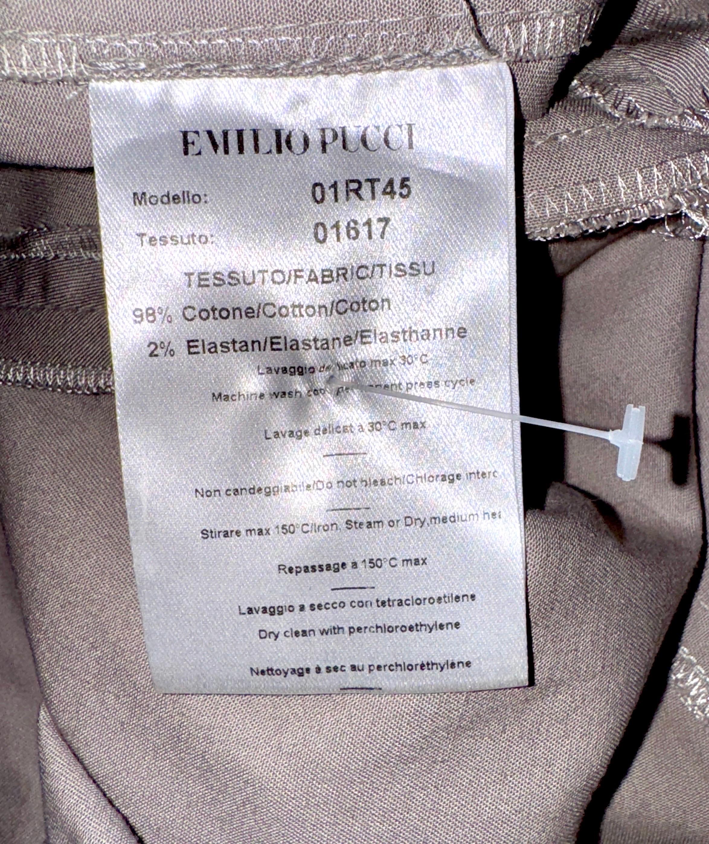 SIN VENDER Emilio Pucci Pantalones de algodón elástico de negocios con clase Pantalones 42 en venta 2