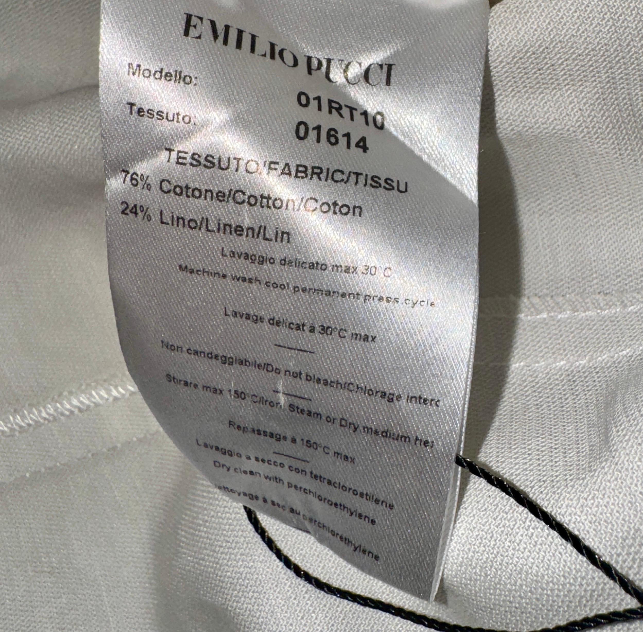 UNWORN Emilio Pucci Classy White Pants Trousers 42 For Sale 3