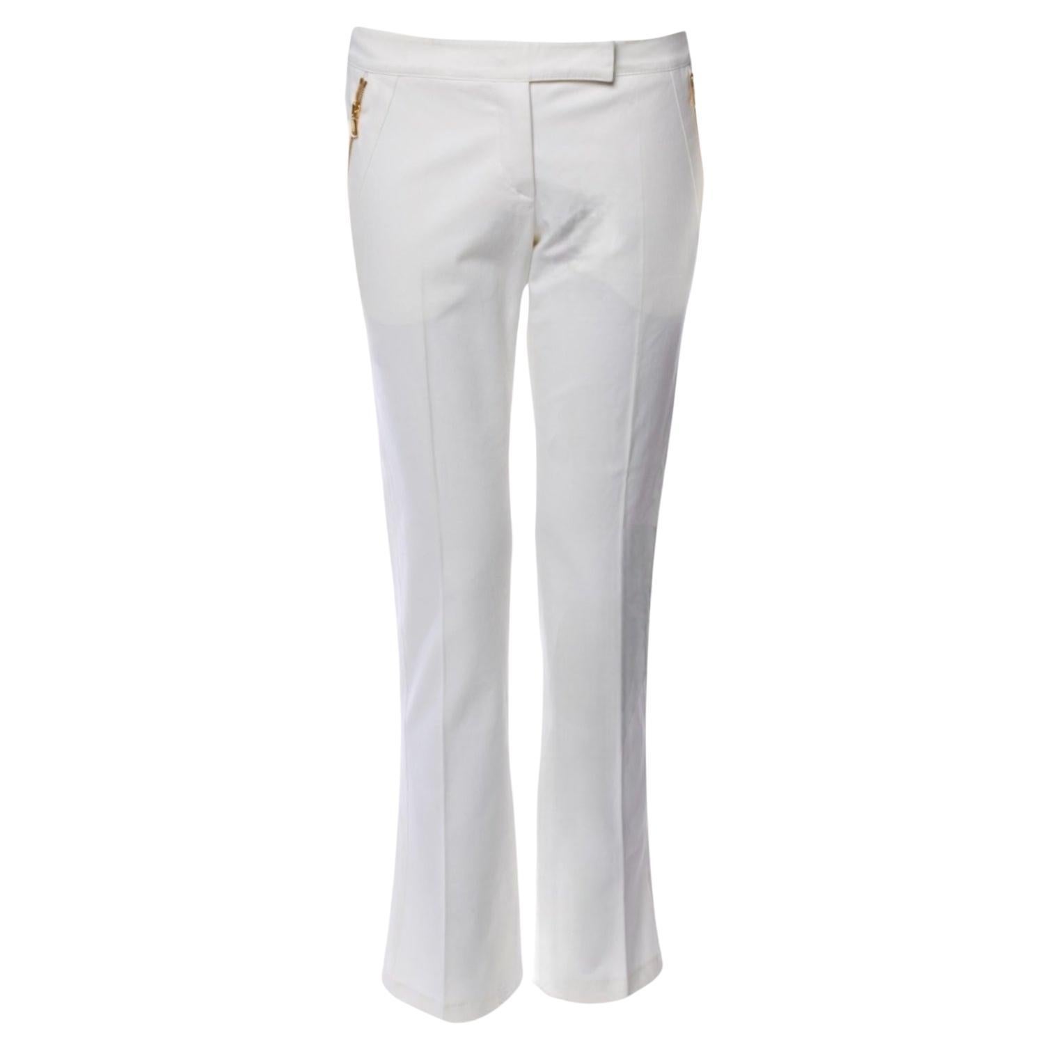 UNWORN Emilio Pucci Classy White Pants Trousers 42 For Sale