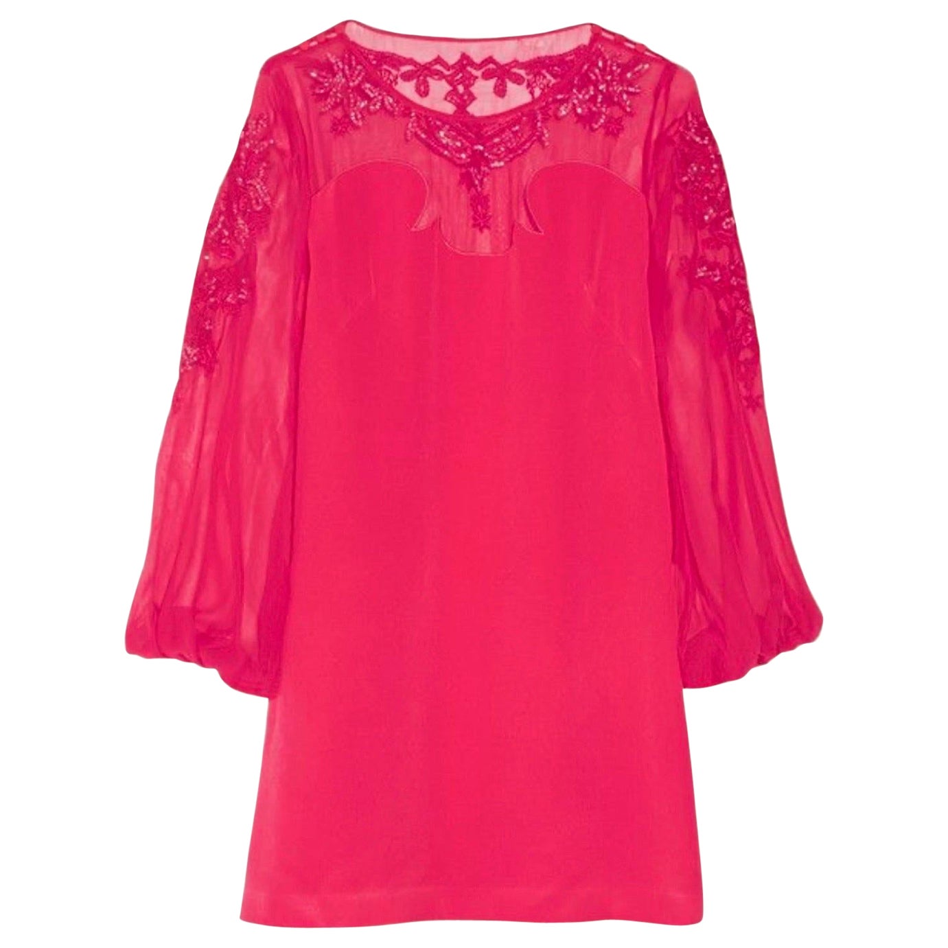 Emilio Pucci, abito non indossato in cady e chiffon ricamato in seta 40
