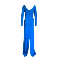 UNWORN Emilio Pucci Embroidered Embellished Blue Maxi Dress Gown 40