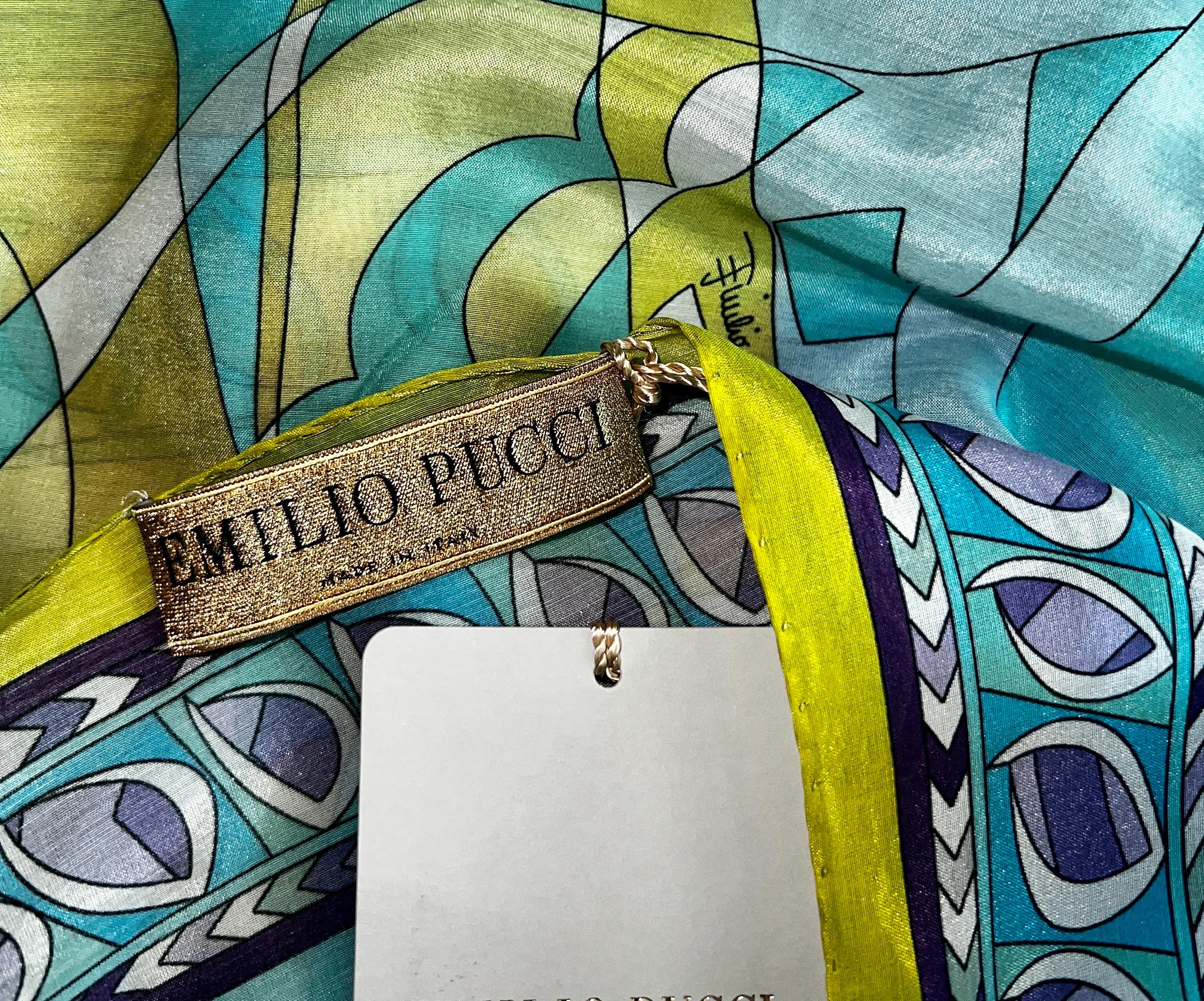 UNWORN Emilio Pucci Multicolor Signature Print Kaftan Tunic Dress S 3