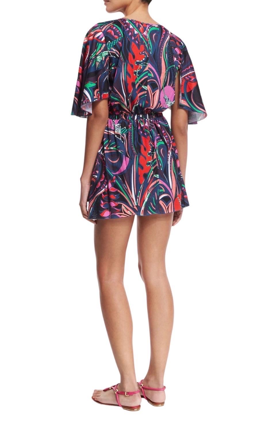 Women's NEW Emilio Pucci Multicolor Signature Print Summer Dress 40 For Sale