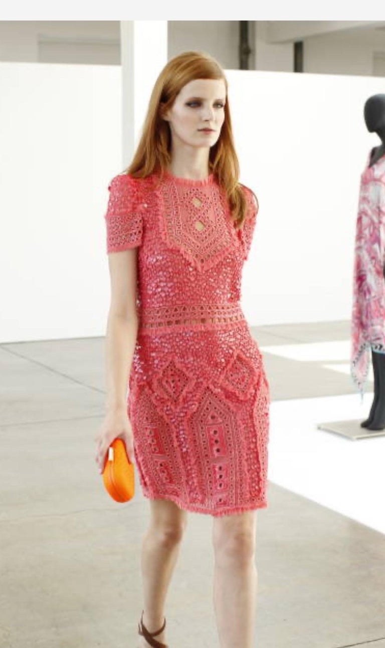 UNWORN Emilio Pucci Palm Royale Embroidered Cocktail Evening Dress 42 For  Sale at 1stDibs