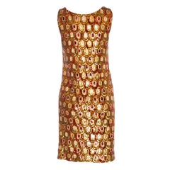 UNWORN Emilio Pucci Peacock Silk & Sequin Dress „Palm Royale“ Amy Winehouse 42