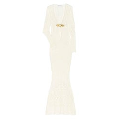 Non indossato Emilio Pucci Peter Dundas 2011 Maxi Abito in maglia all'uncinetto Sposa 42